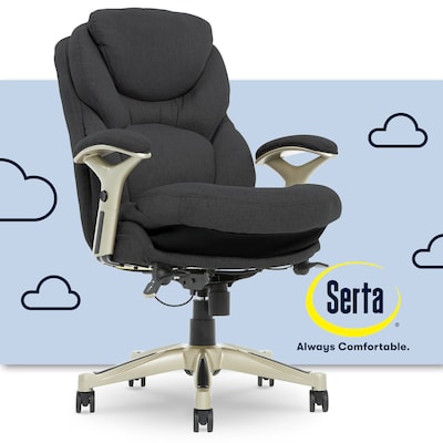 Serta Works Ergonomic Fabric Swivel Executive Chair with Back in Motion Technology, Dark Gray (44186E)