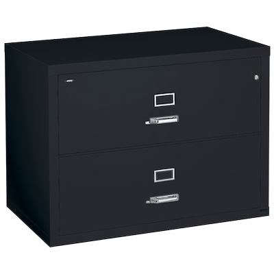 Quill Brand® 2-Drawer Fireproof Lateral File, Black, 44W (Q442LATBK)