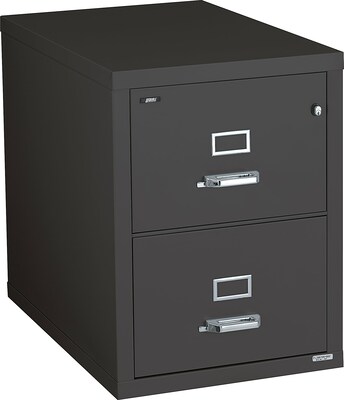 Quill Brand® 2-Drawer Fireproof Vertical File, Letter, Black, 31D (Q312LTRBK)