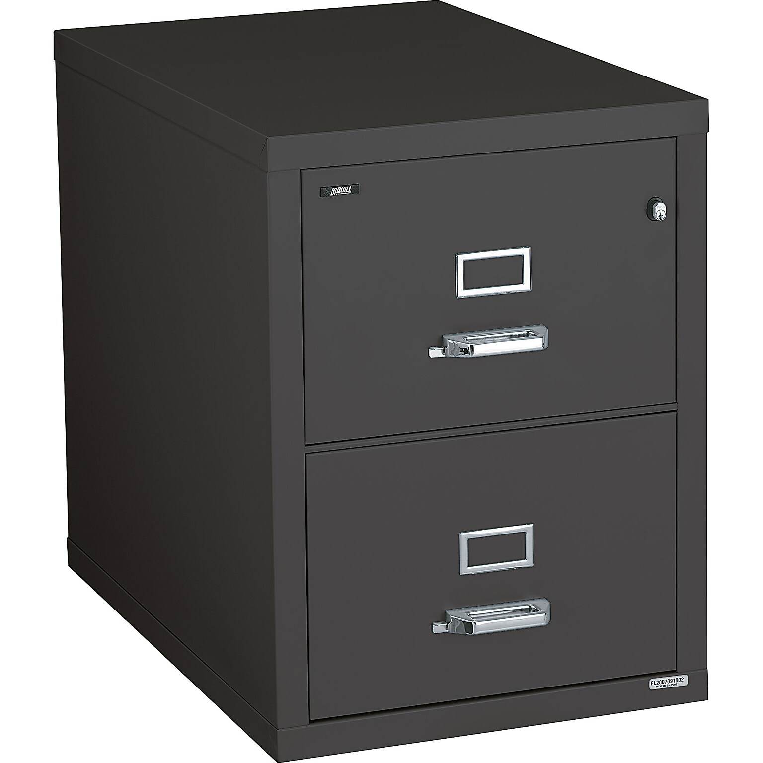 Quill Brand® 2-Drawer Fireproof Vertical File, Letter, Black, 25D (Q252LTRBK)