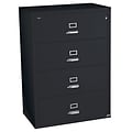 4-Drawer Fireproof Lateral File, Letter-Size, Black (4-44-C)