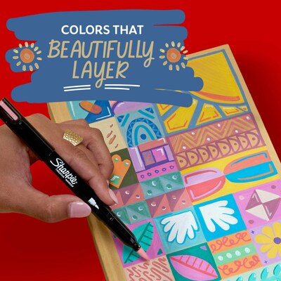 Sharpie Warm Tones Liquid Ink Markers, Bullet Tip, Assorted Colors, 12/Pack  (2221937??)