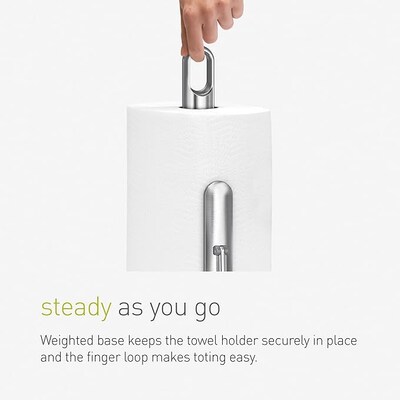 simplehuman Tension Arm Paper Towel Holder, Matte Black Steel (KT1204)