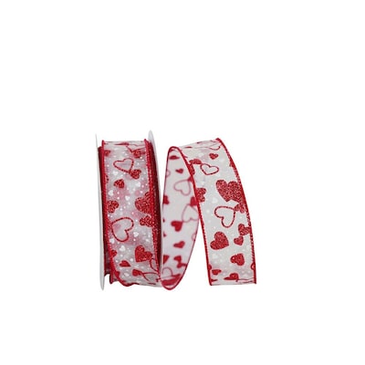 JAM Paper Valentines Day Sheer Glitter Ribbon, Multicolored (52640340633)