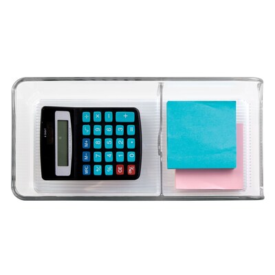 iDESIGN 2-Compartment Plastic Desk Organizer, Clear, 2 Piece (28194M2)
