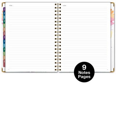 2026 Global Printed Products 8.5" x 11" Weekly & Monthly Planner, Paperboard Cover, Rainbow Floral (FSHN-CY26-8511-53)