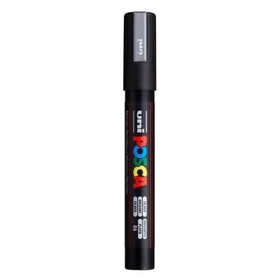 POSCA PC-5M Water Based Paint Marker, Medium Bullet Tip, Silver, 3/Pack (UBCPC5MSILVER-3)