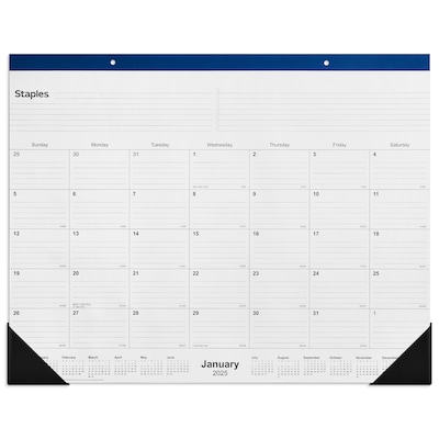 2025 Staples 22 x 17 Desk Pad Calendar, Navy (ST59700-25)