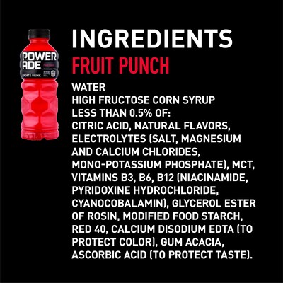 Powerade Fruit Punch Liquid Sports Drink, 20 oz., 24/Carton (00049000003710)