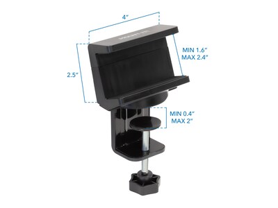 Mount-It! 3-Outlet 3-USB Port 5' Surge Protector with Clamp Desk Mount, Black (MI-7281B)