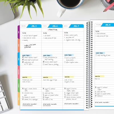 2027 Excello Brands Deluxe Lite 8.5" x 11" Weekly & Monthly Planner, Paperboard Cover, Pink/Purple Marble (ORY27-DL-22)