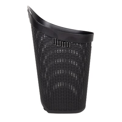 Mind Reader 15.85-Gallon Rolling Laundry Hamper, Plastic, Black (60HWHEEL-BLK)