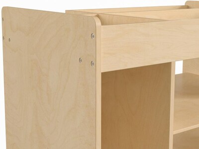 Flash Furniture Bright Beginnings Mobile 8-Section Storage Cart, 31.5"H x 33"W x 23"D, Natural Birch Plywood (MK-ME14504-GG)
