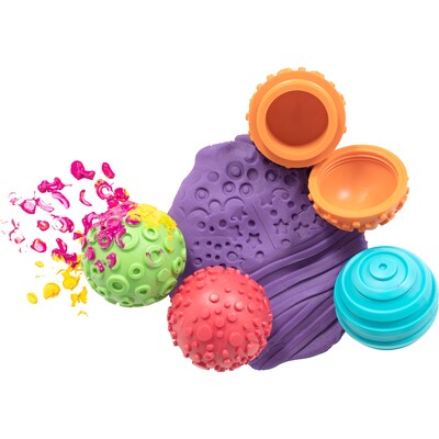 Ready2Learn Paint and Dough Texture Spheres, Assorted Colors, 4/Pack (CTUCE10061)