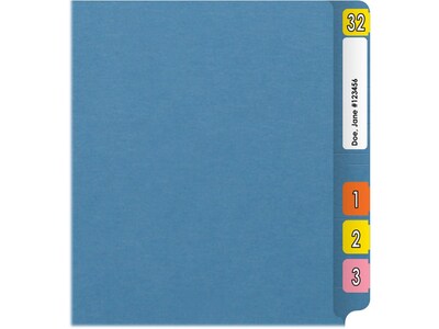 Medical Arts Press Reinforced End Tab File Folder, Straight Cut, Letter-Size, Blue, 50/Box (S-01601-BLU)