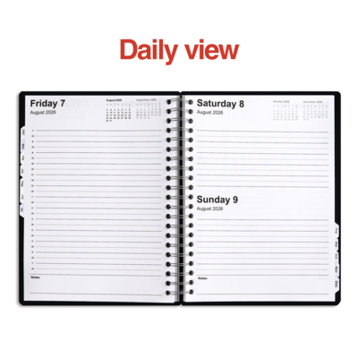 2026 Staples 8" x 11" Daily Appointment Book, Black (ST21487-26)