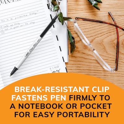 BIC Clic Stic Retractable Ballpoint Pens, Medium Point, Black Ink, Dozen (CSM11-BLK)