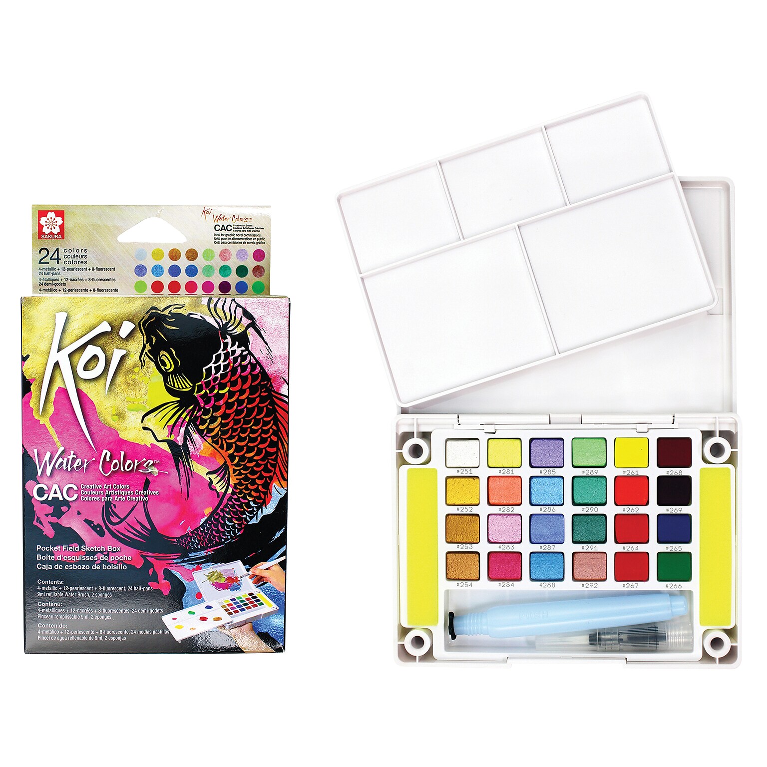 Sakura Koi Watercolor Paint, Assorted Colors, 24 Colors/Set (SAKXNCW24MPN)