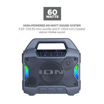 ION Game Day Primetime Wireless Bluetooth Portable Speaker, Water Resistant, Black (GAMEDAYPRIM)