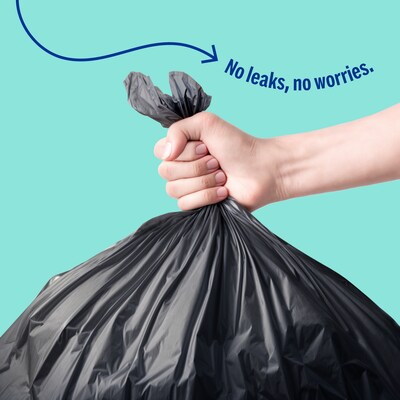 Perk™ 45 Gallon Kitchen Industrial Trash Bag, 45" x 38", Low Density, 1.1 mil, Black, 25 Bags/Box (PK56748)