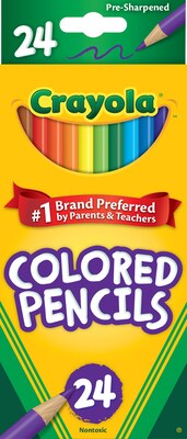 Crayola Kids Colored Pencils, Assorted Colors, 24/Box (68-4024)