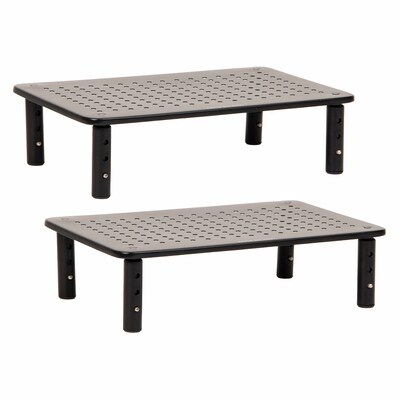 Mind Reader Adjustable Monitor Stand and Ventilated Laptop Riser, Black, 2/Pack (4LEGM2PK-BLK)