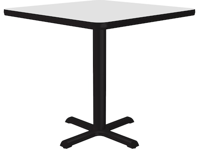 Correll Square-Shaped Dry-Erase Markerboard Cafe Table, 24 x 24, Frosty White/Black (BXT24DES-80)