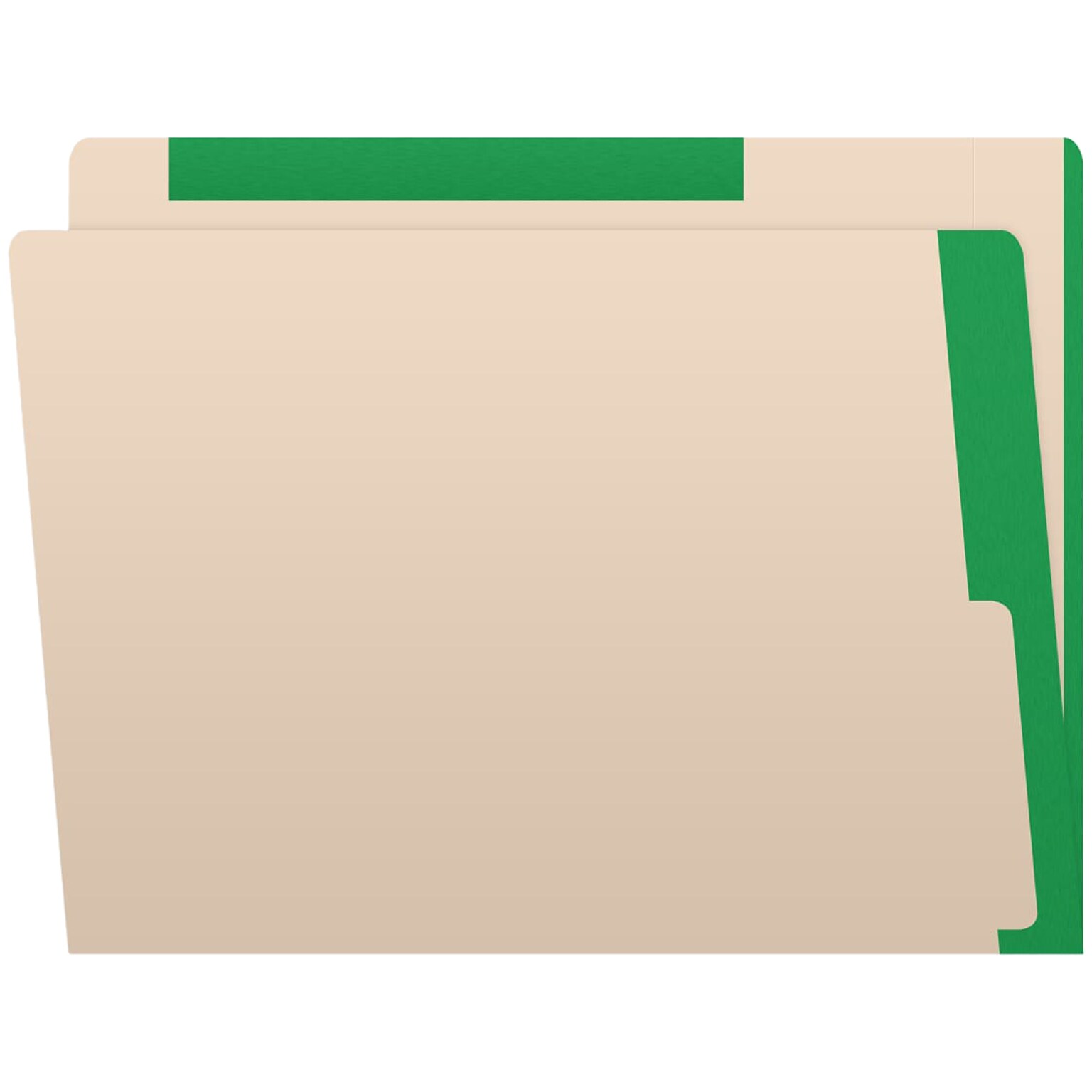 Medical Arts Press File Folder, Straight-Cut, Letter Size, Manila Stock, Manila/Dark Green, Reinforced Right Side, 50/Box