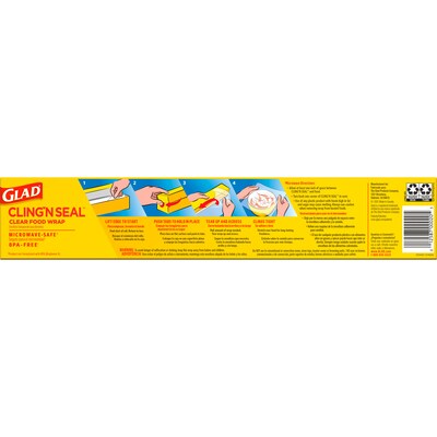 Glad Cling'N Seal Plastic Food Wrap, 200 Sq. Ft. Roll, 12/Carton (00020)