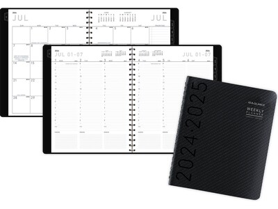 2024-2025 AT-A-GLANCE Contemporary 8.25" x 11" Academic Weekly & Monthly Planner, Faux Leather Cover, Graphite