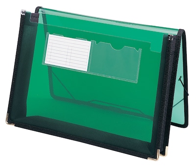 Smead Poly Wallet, 2-1/4 Expansion, Flap and Cord Closure, Letter Size, Green (71951)