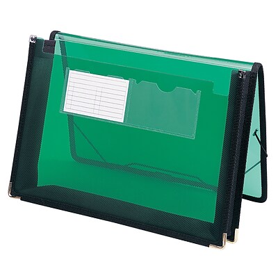 Smead Poly Wallet, 2-1/4 Expansion, Flap and Cord Closure, Letter Size, Green (71951)