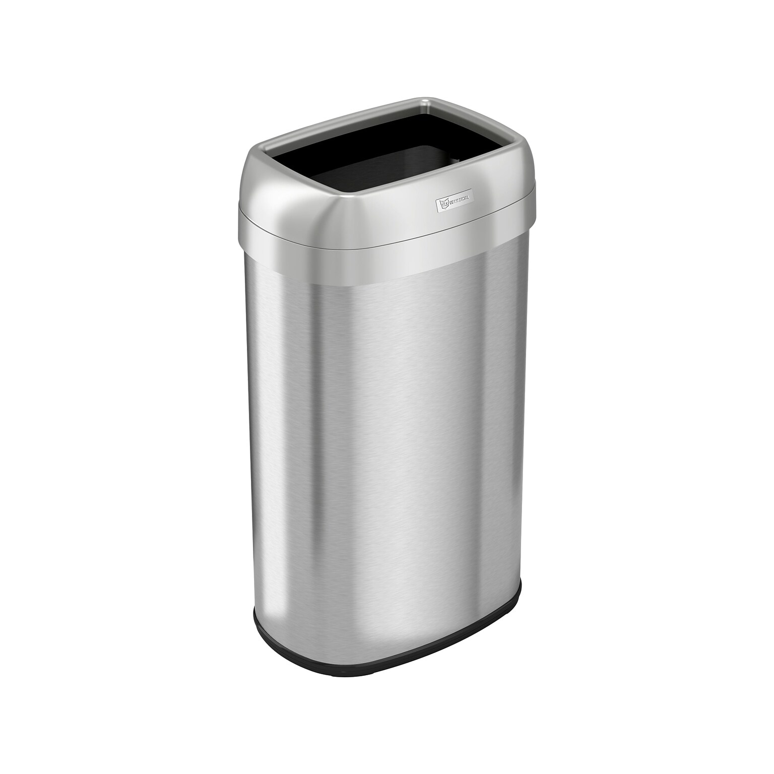 HLS Commercial Stainless Steel Trash Can with Open Lid, 16-Gallon, Silver (HLS16STV)