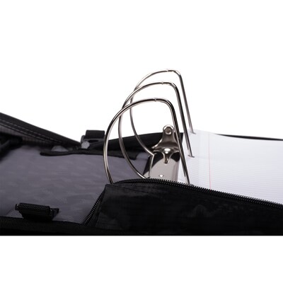 Case It King Sized Zip Tab 4" 3-Ring Zipper Binders, D-Ring, Blue (D-186 BLU)