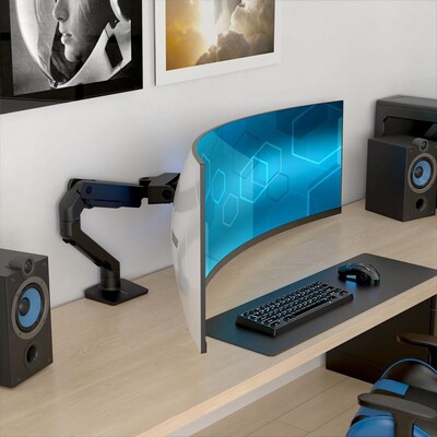Ergotron HX Adjustable Desk Monitor Arm, Up to 56" Monitor, Matte Black (45-693-224)