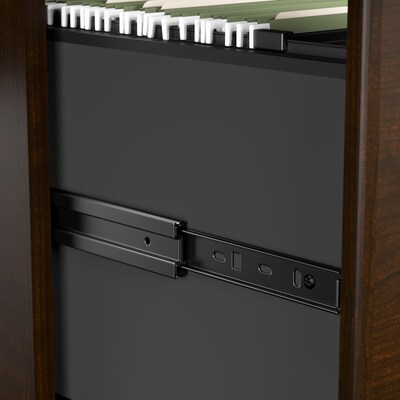 Bush Business Furniture Westfield 60"W L Shaped Desk with 42W Return and Mobile File Cabinet, Mocha Cherry (SRC168MRSU)