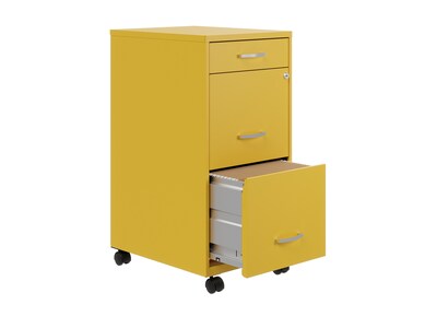 Space Solutions SOHO Organizer 3-Drawer Mobile Vertical File Cabinet, Letter Size, Lockable, Goldfinch (25284)