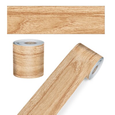 Carson Dellosa Education Grow Together Rolled Straight Borders, 3" x 65', Light Wood Grain, 3/Bundle (CD-108510-3)