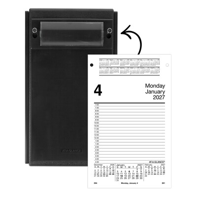2027 AT-A-GLANCE 8" x 5" Daily Desk Pad Calendar Refill Pages, White/Black (E458-50-27)