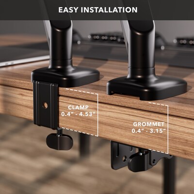 Mount-It! Adjustable Single Monitor Desk Mount with Gas Spring Arm, Up to 32" Monitor, Black (MI-1881BLK)