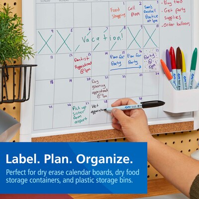 Expo Vis-à-Vis Wet Erase Markers, Ultra Fine Tip, Assorted Colors, 8/Pack (2162861/2134345)