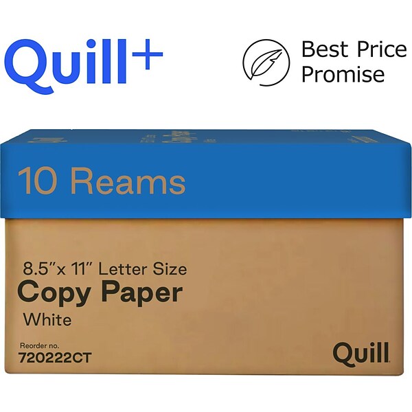 Quill+ Quill Brand® 8.5 x 11 Copy and Printer Paper, 20 lbs., 92