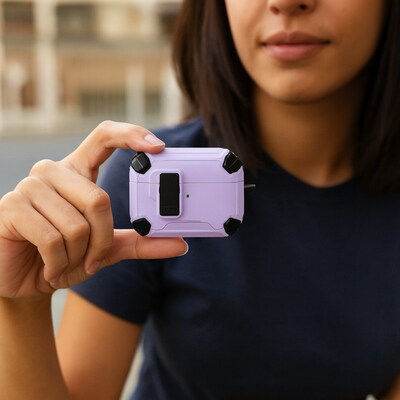 SaharaCase Raider Series Heavy Duty Case Compatible with Magsafe for Airpods Pro 3, Secure Lock, Purple Orchid (HP00219)