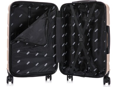 DUKAP Sense 20" Hardside Suitcase, 4-Wheeled Spinner, TSA Checkpoint Friendly, Champagne (DKSEN00S-CHA)