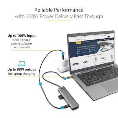 StarTech USB C Multiport Adapter for USB-C Laptop/Tablet (DKT30CHSDPD1)
