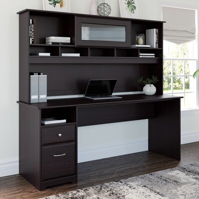 Bush Furniture Cabot 72W Computer Desk with Drawers, Espresso Oak (WC31872)