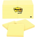 Post-it Notes, 3 x 3, Canary Collection, Lined, 100 Sheet/Pad, 12 Pads/Pack (63012PK)