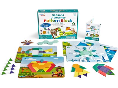 hand2mind Seasons & Weather Pattern Block Puzzle Set (94462)