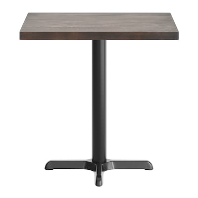 Flash Furniture Bennett Wooden Commercial Indoor Table, 30" x 24", Dark Brown Top/Black Base (GSF2430DBT2222)