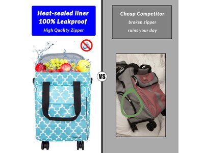 Smart Cart Moroccan Tile Ultracompact Cooler, Blue/White (01-872)